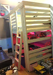 Jungle Gym & Rock Climbing Wall Loft Bed 1