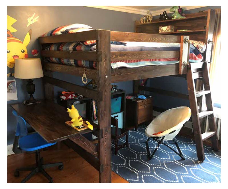 Kids Teen College Loft Bunk Beds, Bunk Bed Baseboard