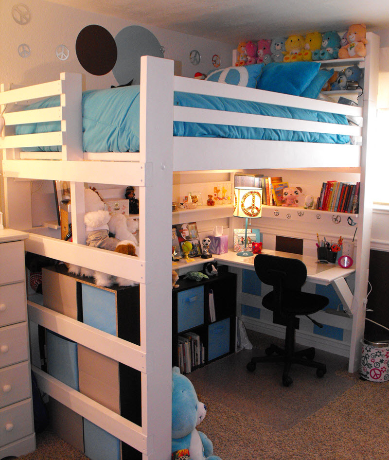 Loft Bed Bunk Beds For Home College, Bunk Bed Dorm Room Decor