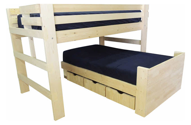 Bunk Beds For Youth Teen College And, Twin Over Queen L Shaped Bunk Bed