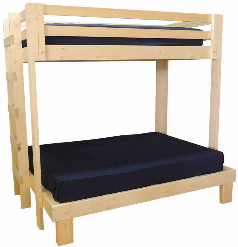 Multi Width Bunk Beds Kids Youth Teen, Solid Wood Queen Loft Bed