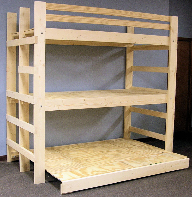 Triple Bunk Bed Twin Over, How To Build A Triple Bunk Bed Loft