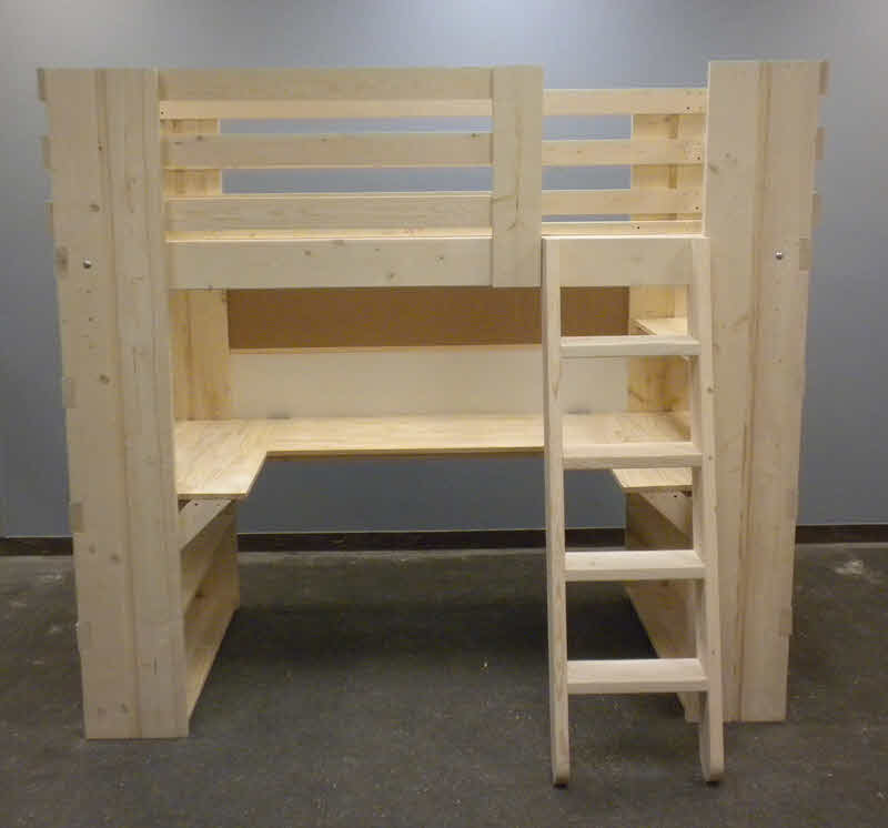 Custom Loft Bunk Beds, How To Build A Full Size Loft Bed With Desk