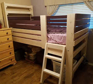 Platform bed with safety rails