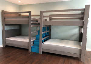 Custom Bunk Beds with Center Stairs