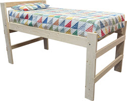 Platform bed with shelves