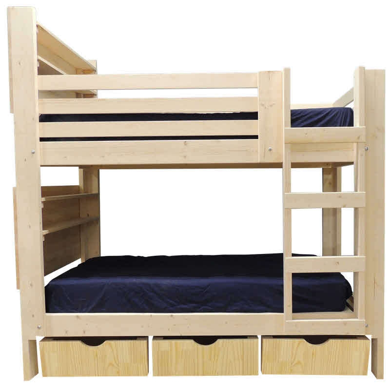 Bunk Bed With Open Ends In Twin Full, Full Size Low Loft Bed With Trundle