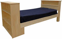 Headboard bed bookcase