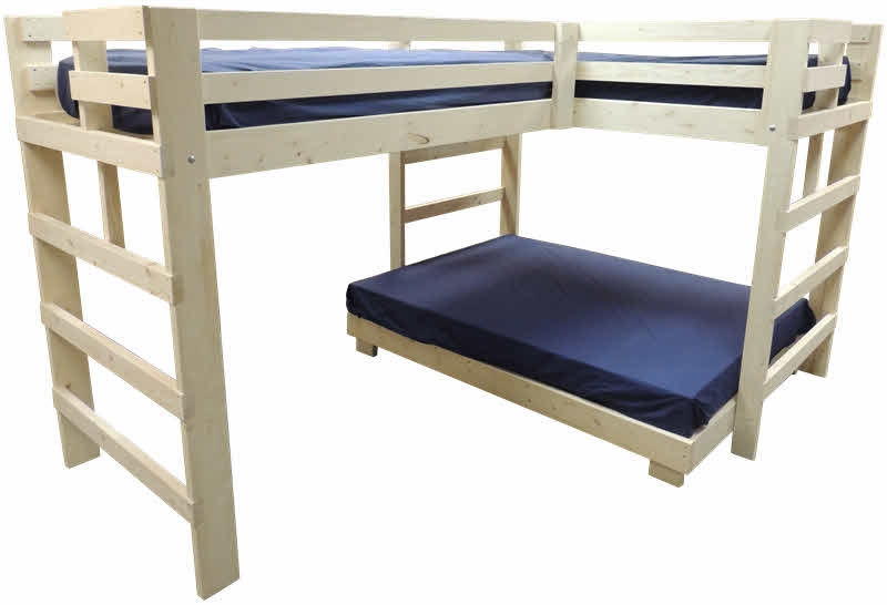 L Shaped Loft Bed Order Form, Twin Over Queen L Shaped Loft Bed