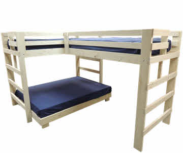 Bunk Beds For Youth Teen College And, L Shaped Triple Bunk Bed Twin Over Full Size