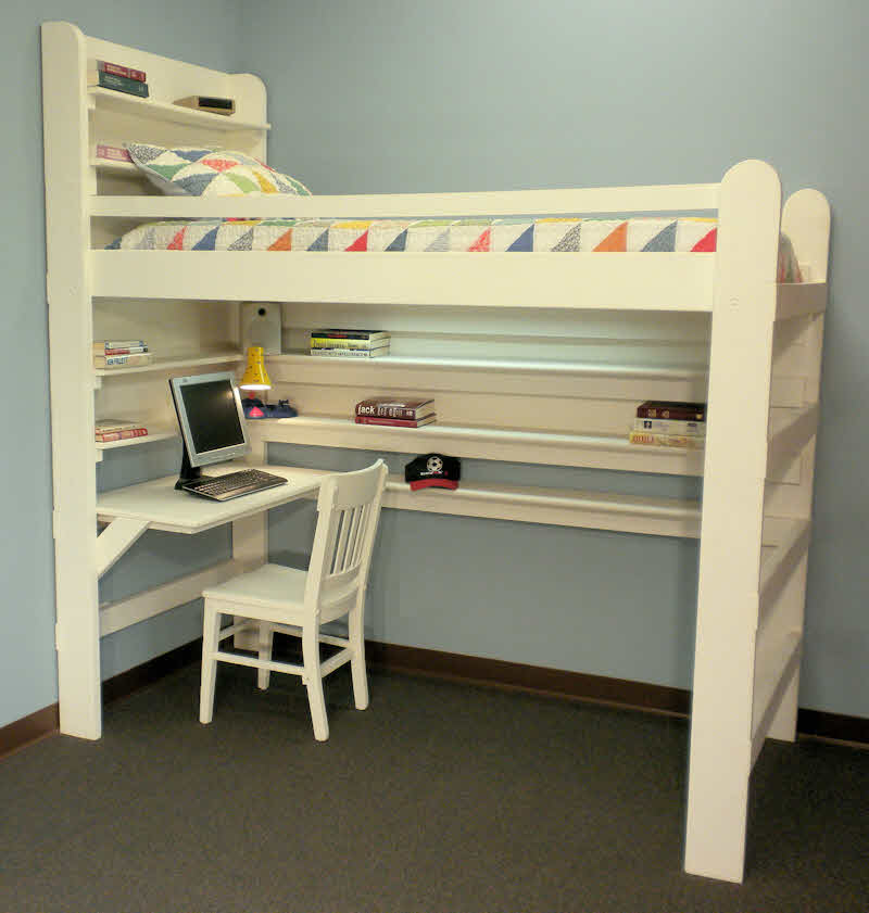 Loft Bed Bunk Beds For Home College, Loft Bunk Bed With Storage And Working Station